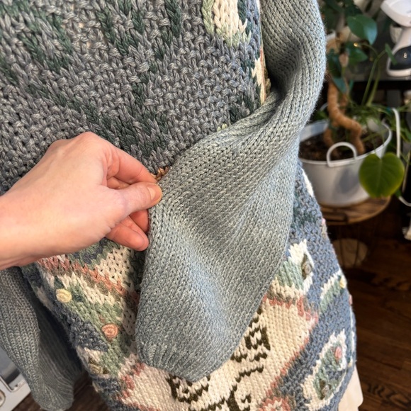 Classic Elements Womens Sweater Slouchy Hand Knitted‎ Cottagecore Grandma Medium - Picture 7 of 9